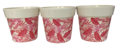 SET OF 3 BAMBOO HERB POTS SCANDI PALM