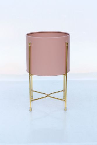 Small Scandi tin Planter Blush & Gold