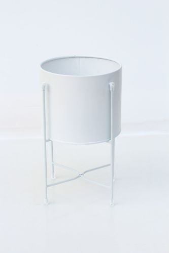Small Scandi tin Planter White