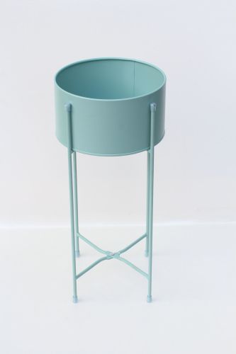 Wide Scandi tin Planter Duckegg
