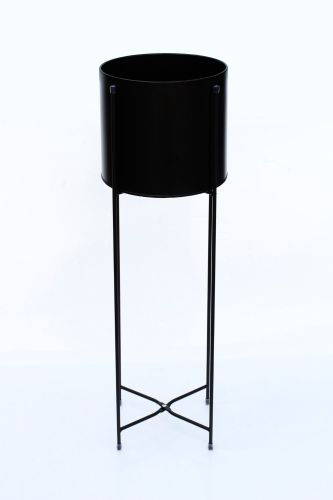 Large Scandi tin Planter Black