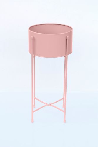 Wide Scandi tin Planter Blush