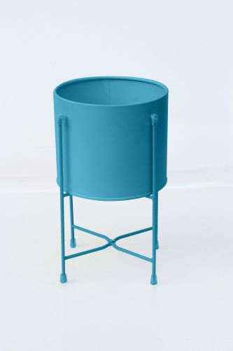 Small Scandi tin Planter Turquoise