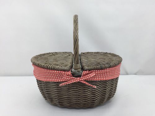GBH RED GINGHAM CLOSED SHOPPER BASKET