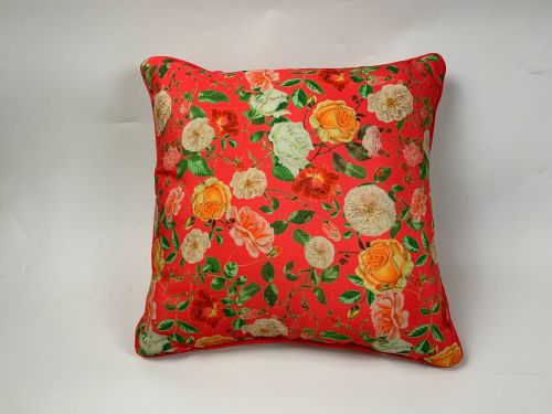 RHS Fuschia Rose Piped Cushion