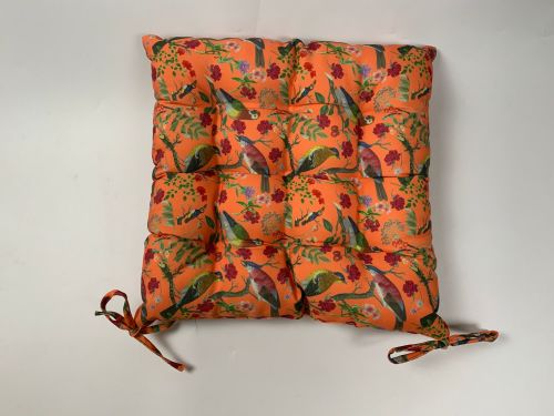 RHS Orange Tropical Birds Seat Pad