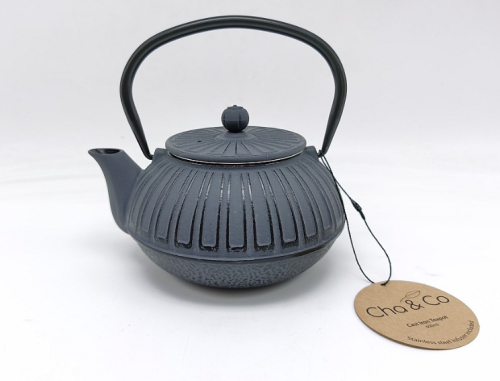 CHA&CO CAST IRON TEAPOT 600ml (GREY)