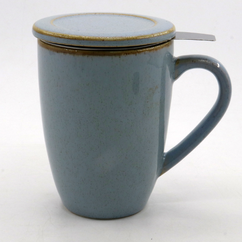 Reactive Glaze Infuser Mug Duck Egg