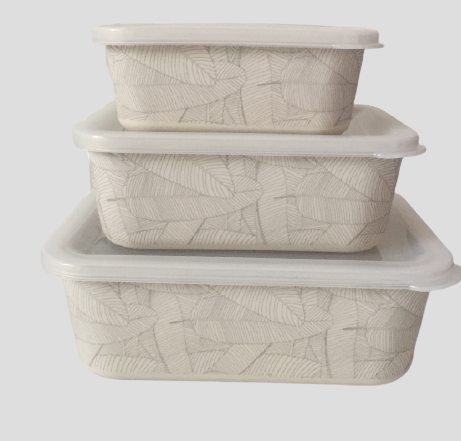 UPPER STREET MINIMAL LEAF SET OF 3 BAMBOO FIBRE STORAGE
