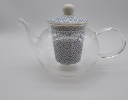 GLASS TEAPOT WITH CERAMIC INFUSER GEO