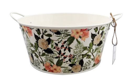 RHS CREAM ROSE ROUND PLANTER