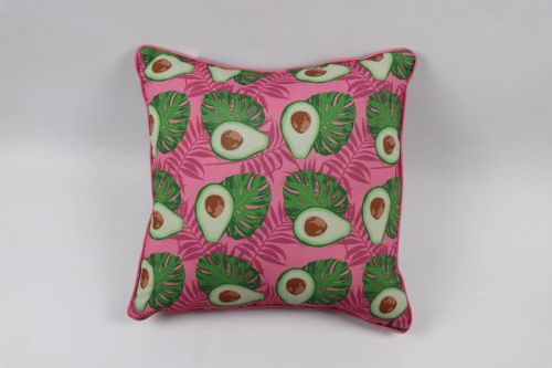 Upper street Avocado Palm Piped Cushion 