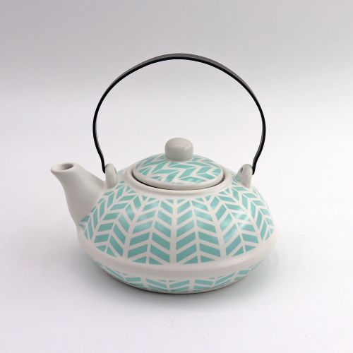 Scandi Mint Chevron Japanese Teapot 