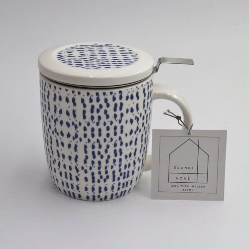 Scandi Smudge Print Infuser Mug