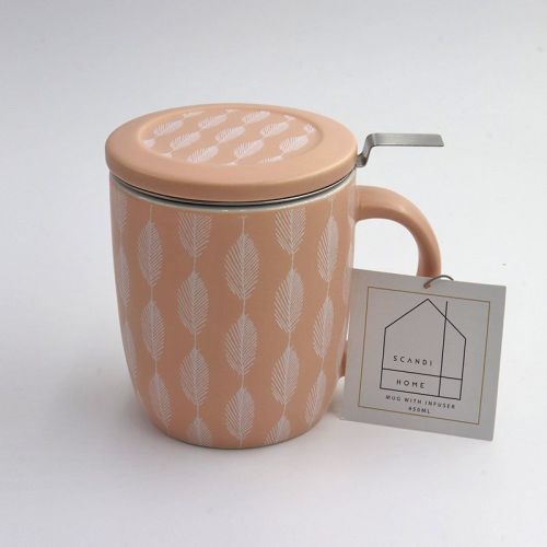 Scandi Linear Leaf Infuser Mug
