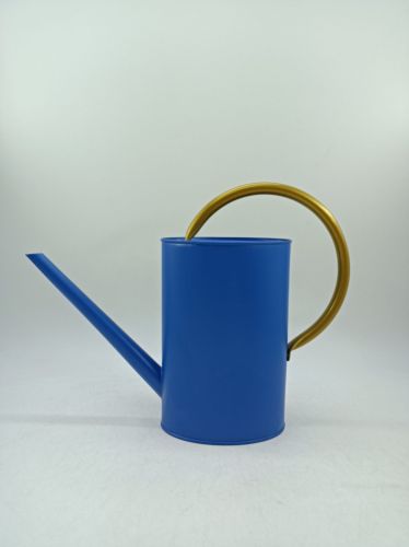 Upper Street Blue Large Watering Can with Gold Handle