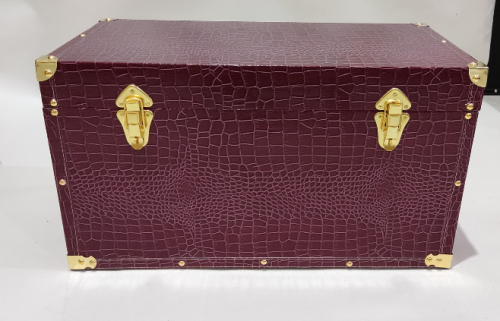 UPPER STREET HOME SMALL MOCK CROC STORAGE TRUNK PINK 