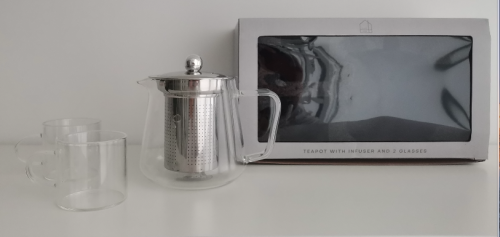 GLASS TEAPOT GIFT SET 500ML