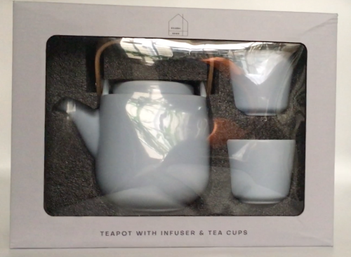 SCANDI PALE BLUE TEAPOT & CUP GIFT SET