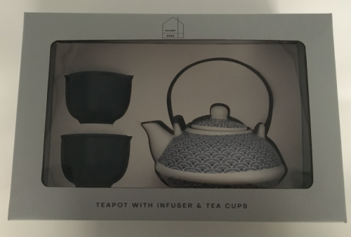 SCANDI FAN PRINT JAPANESE TEAPOT GIFT SET
