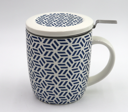 CHA & CO BLUE HEX INFUSER MUG