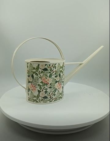 2 Litre Cream Floral Watering Can