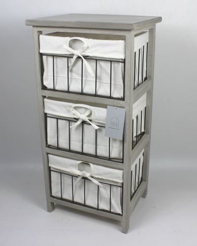 Scandi Home Grey 3 Drawer Storage Unit