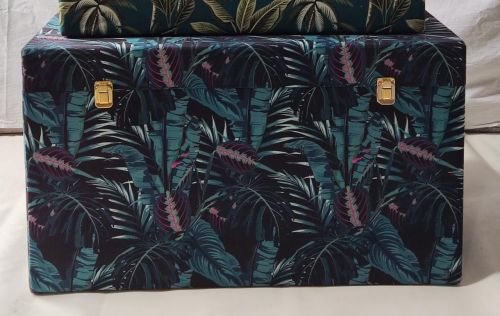 Large Blue Palm Velvet Trunk