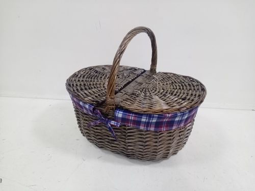 Large Closed Shopper - Tartan/Walnut