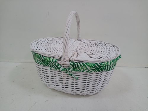 Large Closed Shopper - Palm/White