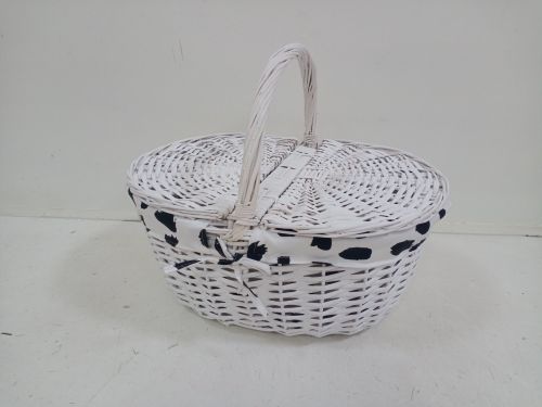 Large Closed Shopper - Black and White Spot/Black