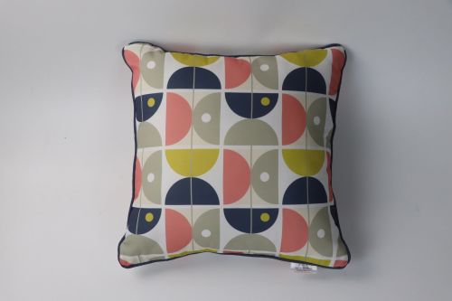 Piped Half Moon Geo Cushion