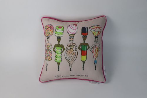 Piped Charlotte Posner Keep Cool and Carry On Cushion