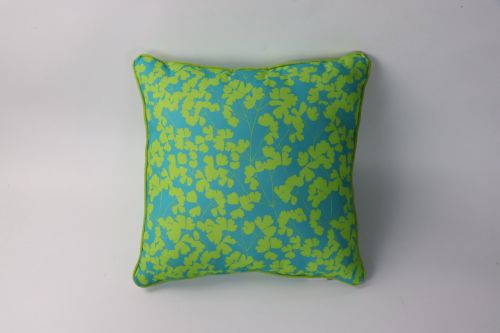 Piped Cloverfield Turquoise Cushion