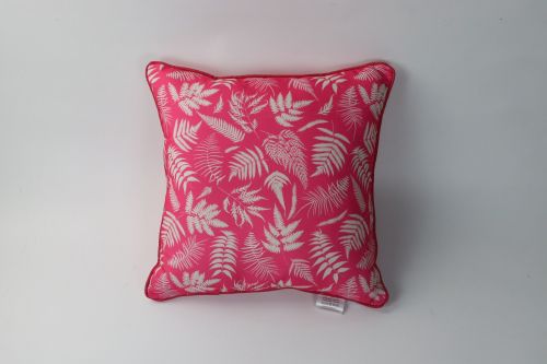 Piped Scatter Fern Pink Cushion