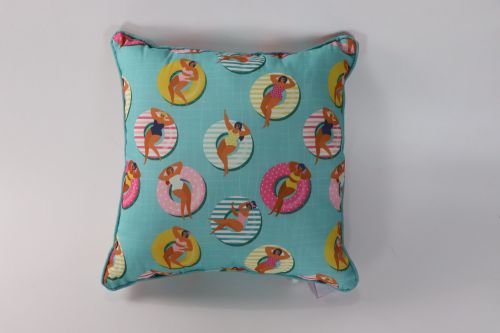 Piped Sunbathing Ladies Cushion