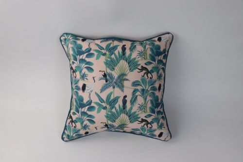 Piped Vintage Jungle Cushion