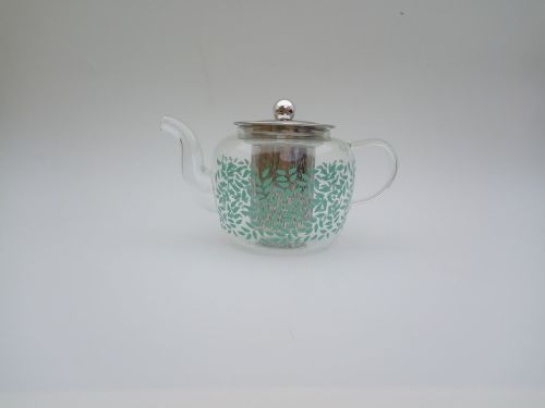 GLASS TEAPOT WITH INFUSER MINT PETAL