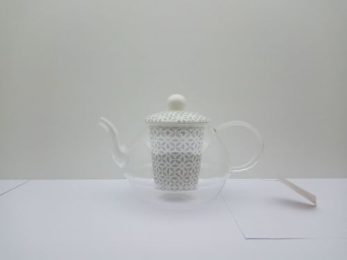 GLASS TEAPOT WITH CERAMIC INFUSER