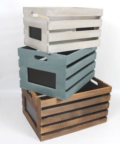 LARGE CHALK BOARD WOODEN CRATE
