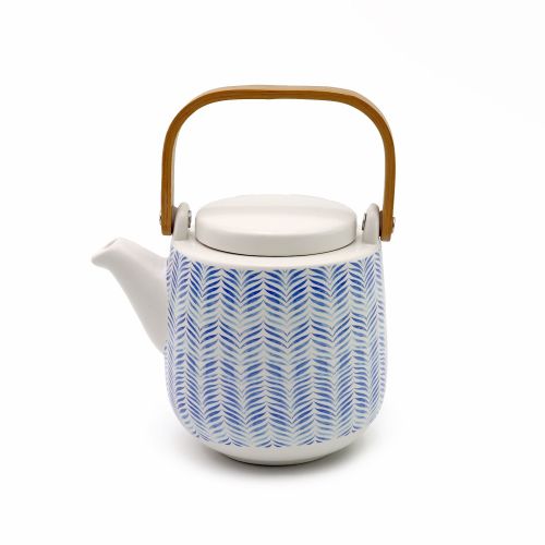 1L Printed Teapot with Wooden Handle