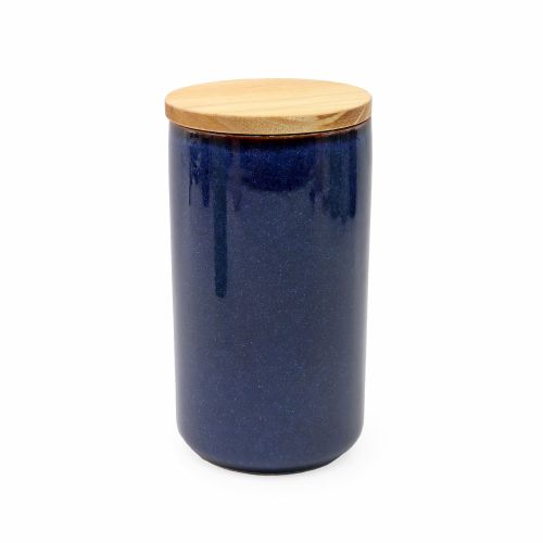 18cm Reactive Storage Jar with Bamboo Lid