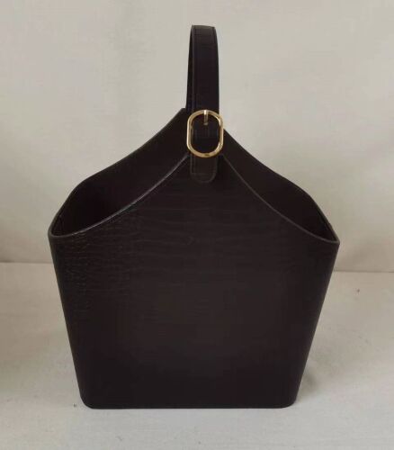 BROWN MOCK CROC VEGAN LEATHER STORAGE