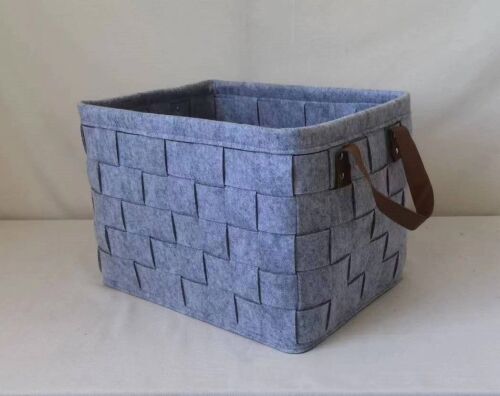 WOVEN SHELF TOTE WITH PU HANDLES