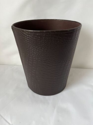 BROWN MOCK CROC WASTEPAPER BIN