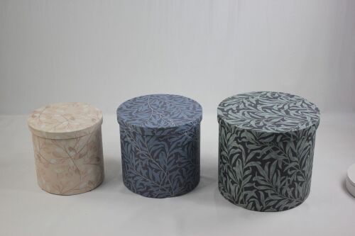MEDIUM LINEN HAT BOX