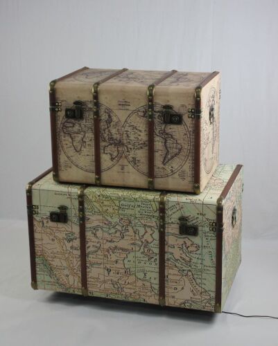 LARGE POUR LA MAISON VINTAGE STEAMER TRUNK