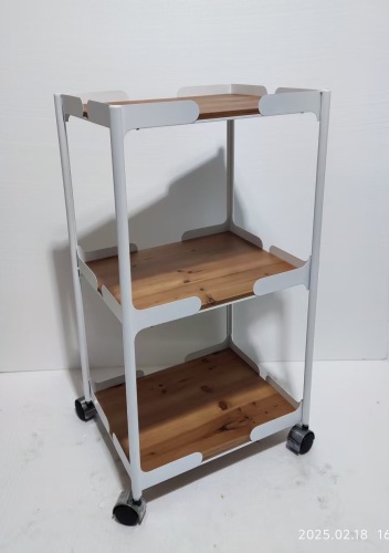 White Metal and Wooden Trolley
