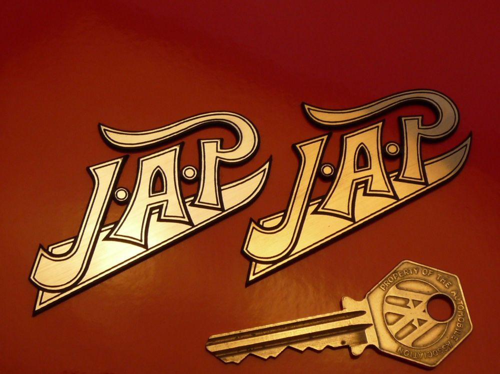 JAP Logo Style Laser Cut Self Adhesive Bike Badge. 1.75" or 2.75".