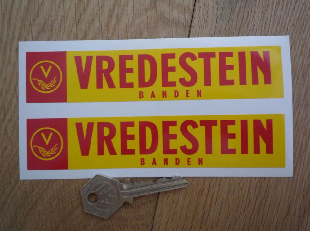 Vredestein Banden Red & Yellow Oblong Stickers. 6